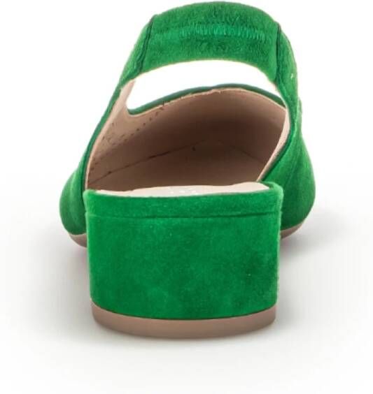 Gabor Groene Velours Slingback Schoenen Green Dames