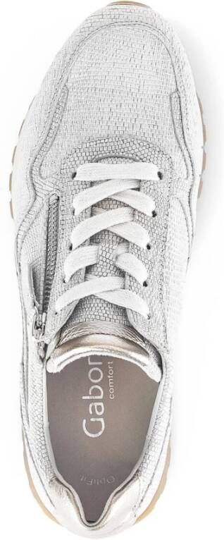 Gabor Hagedis Satijn Sneakers White Dames