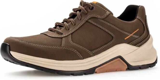 Gabor Heren Lage Sneakers Leer Verwisselbaar Voetbed Brown Heren