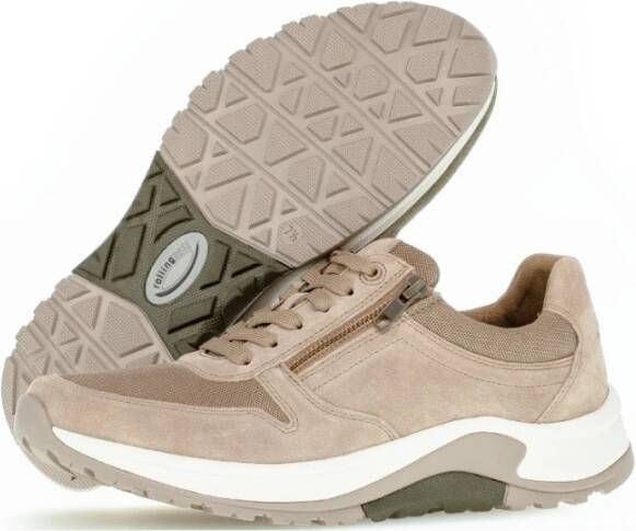 Gabor Heren Rollingsoft wandelsneakers Beige Heren