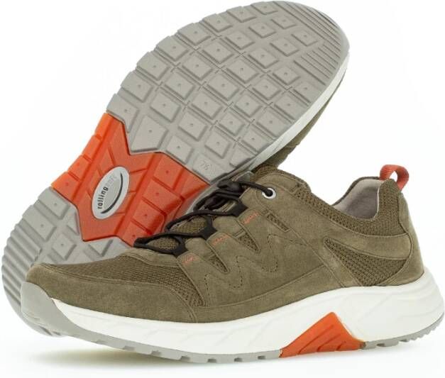 Gabor Heren Wandelsneaker met Rollingsoft Technologie Groen Heren