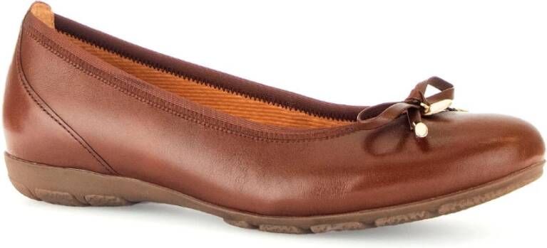 Gabor Klassieke Leren Ballerina Schoenen Brown Dames