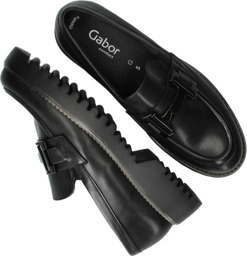 Gabor Klassieke Zwarte Loafer Schoen Black Dames