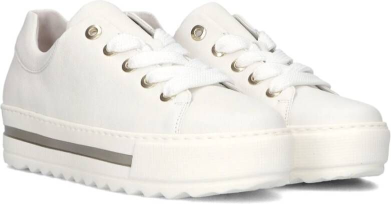 Gabor Lage Platform Sneakers met Gouden Accenten White Dames