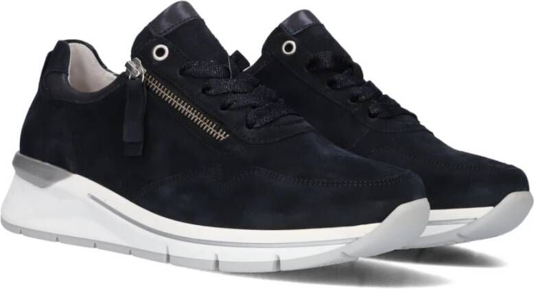 Gabor Lage Suède Sneaker 587 Comfort Collectie Blue Dames