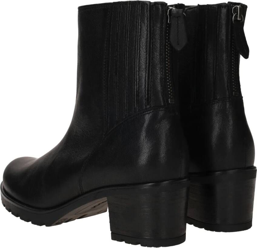 Gabor Leren Enkellaars met 5cm Hak Black Dames