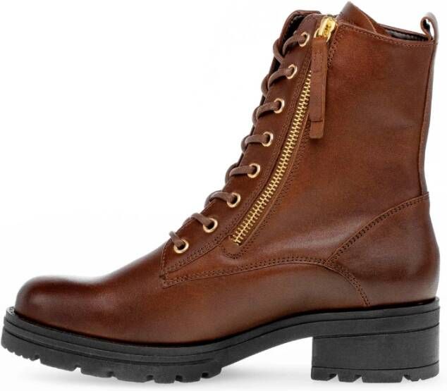 Gabor Leren veterschoenen Brown Dames