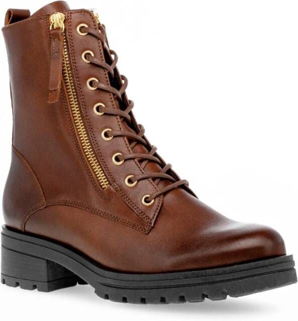 Gabor Leren veterschoenen Brown Dames