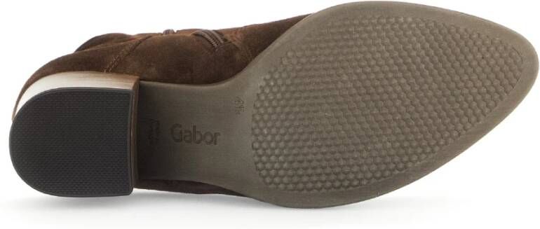 Gabor Moderne Cognac Suède Enkellaarzen Brown Dames