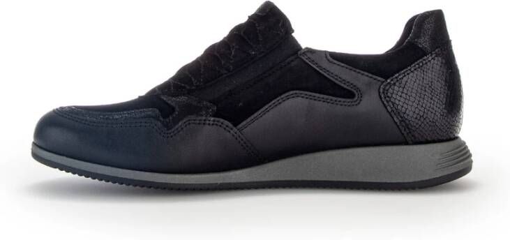 Gabor Moderne Sportieve Zwarte Leren Sneakers Black Dames