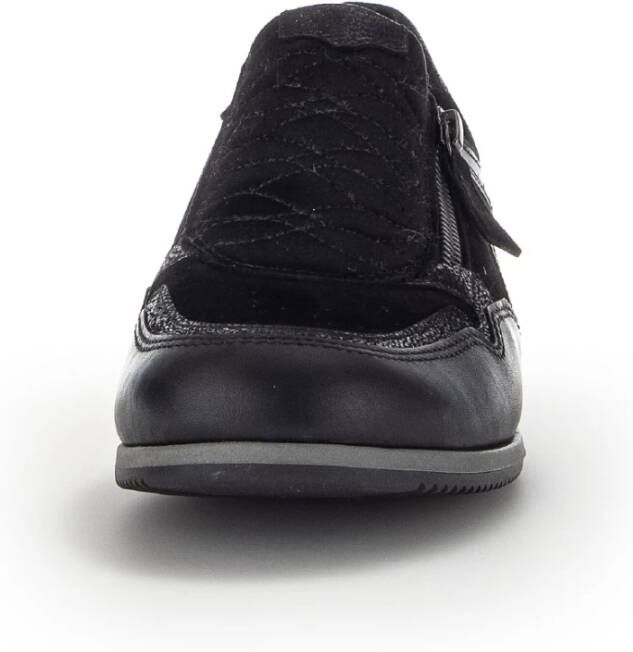 Gabor Moderne Sportieve Zwarte Leren Sneakers Black Dames