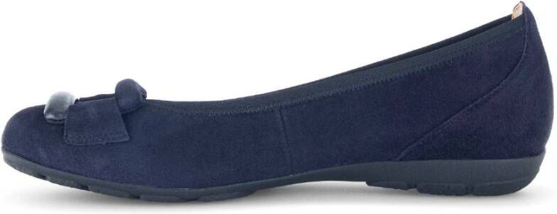 Gabor Navy Leren Ballerina Schoenen Blue Dames