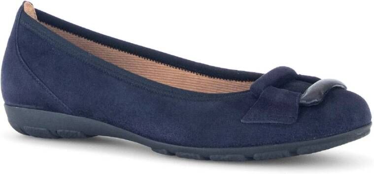 Gabor Navy Leren Ballerina Schoenen Blue Dames