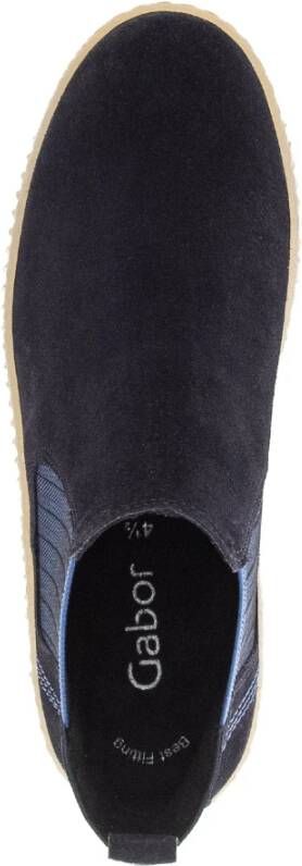 Gabor Navy Velvet Chelsea Boot Blue Dames