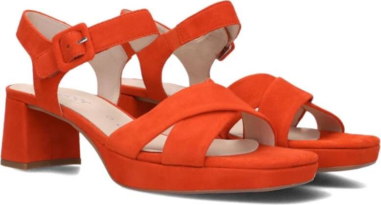 Gabor Oranje Suède Kruisband Sandalen Orange Dames