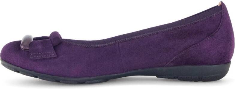 Gabor Paarse Leren Ballet Flats Purple Dames