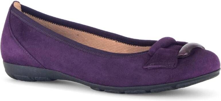 Gabor Paarse Leren Ballet Flats Purple Dames