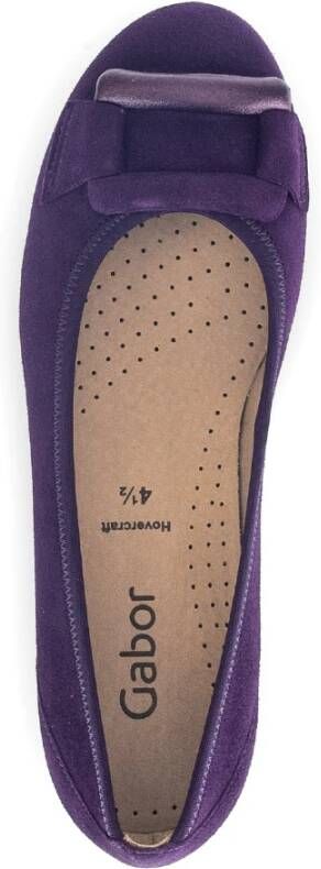 Gabor Paarse Leren Ballet Flats Purple Dames