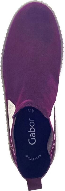 Gabor Paarse Velvet Chelsea Boot Purple Dames