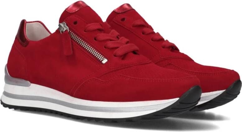 Gabor Rode Lage Sneaker Comfort Collectie Red Dames