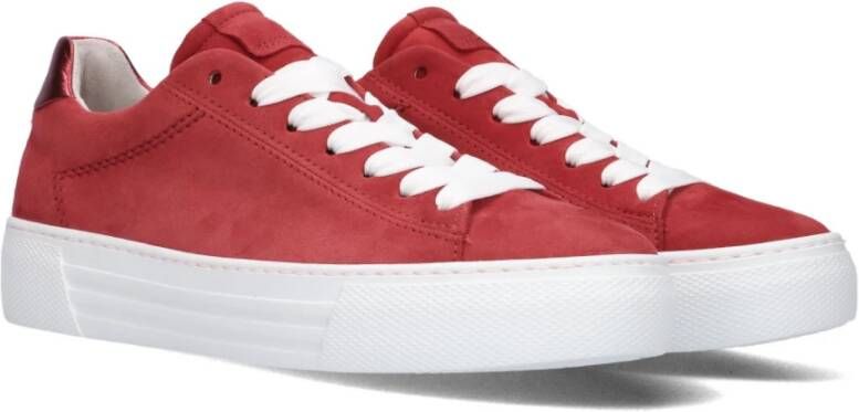 Gabor Rode Suède Sneakers Red Dames