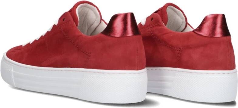 Gabor Rode Suède Sneakers Red Dames