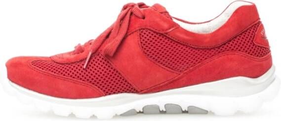 Gabor Rode Textiel Sneakers Red Dames