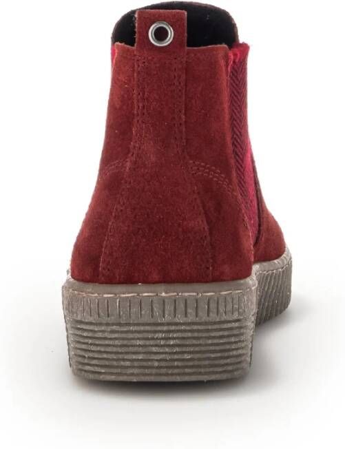 Gabor Rode Velvet Chelsea Boot Red Dames