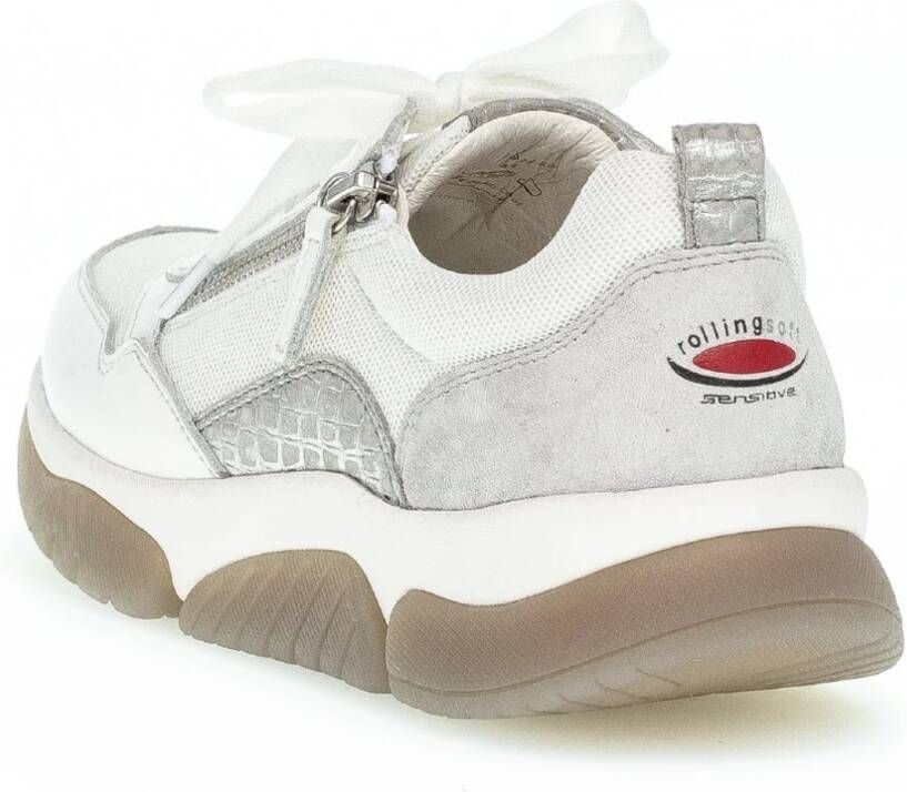 Gabor Rollingsoft Dames Sneaker Wit Grijs White Dames