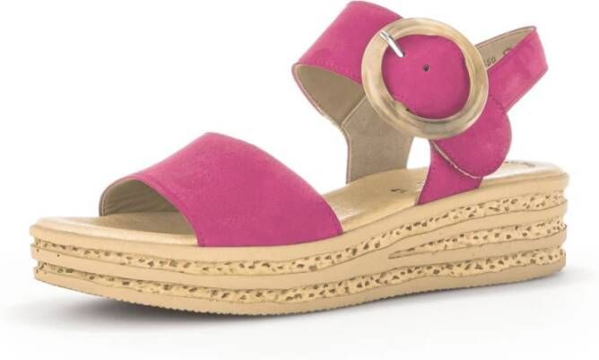 Gabor Roze Leren Sandalen Pink Dames