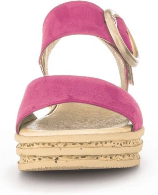 Gabor Roze Leren Sandalen Pink Dames