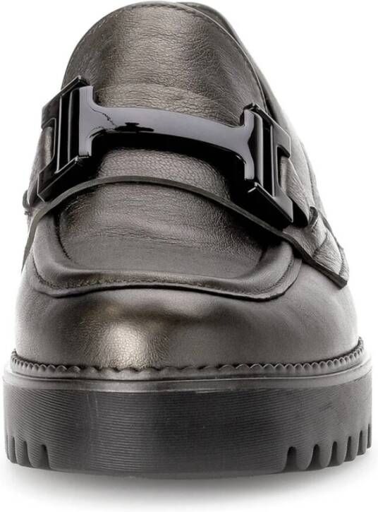 Gabor Satin Met. Loafers Brown Dames