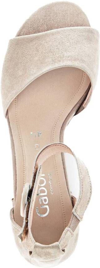 Gabor Stijlvolle sandalen met hak en boordetail Beige Dames