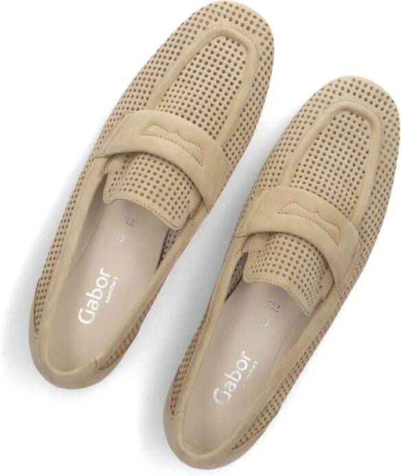 Gabor Suède Loafers Stijlvol Trendy Comfortabel Elegant Beige Dames