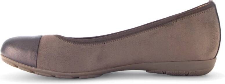 Gabor Taupe Ballerina van fluweel leer Beige Dames