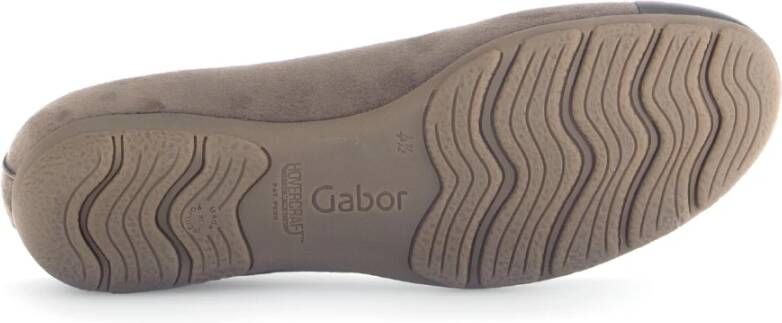 Gabor Taupe Ballerina van fluweel leer Beige Dames