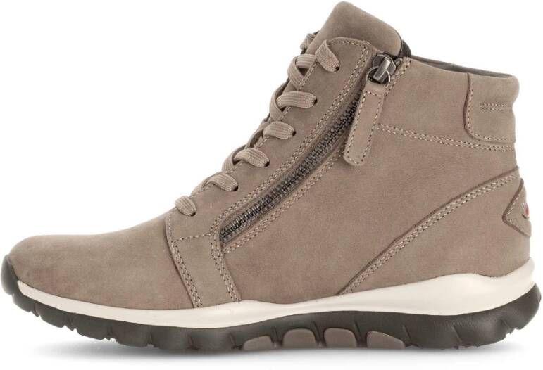 Gabor Taupe Nubuck Hoge Sneakers Beige Dames