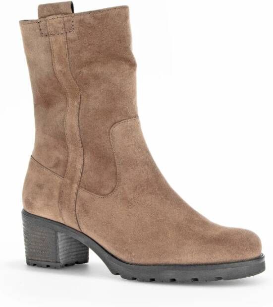 Gabor Taupe Suède Enkellaarzen Beige Dames