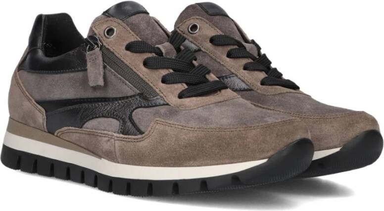 Gabor Taupe Suède Lage Sneakers Model 437 Beige Dames