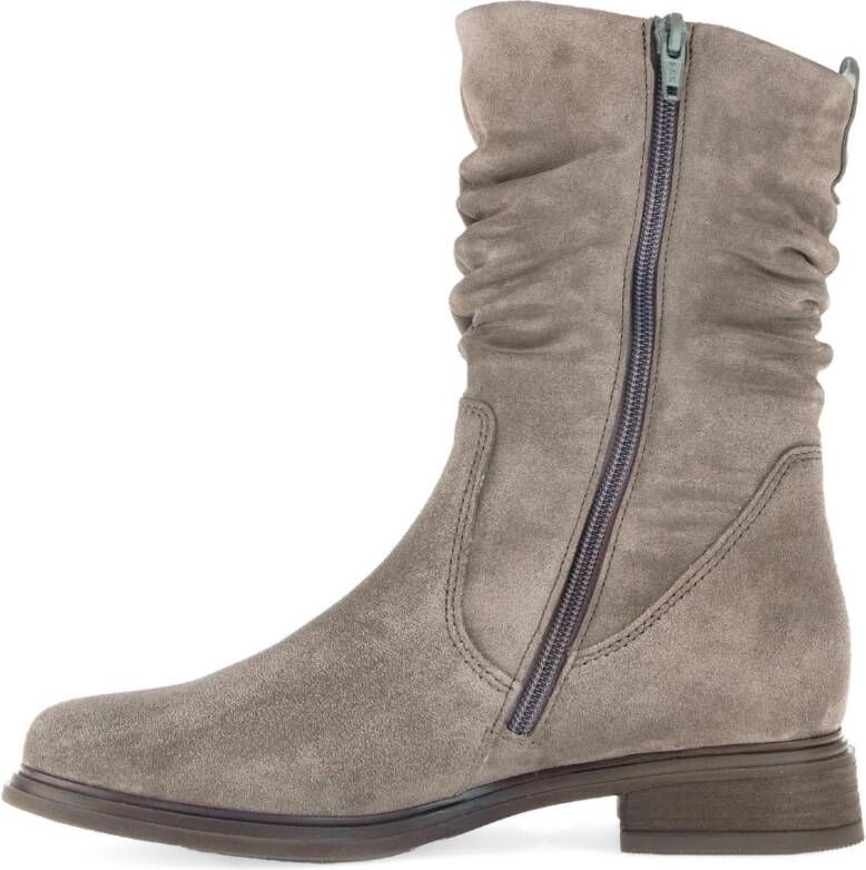 Gabor Taupe Suède Mid Boots Beige Dames