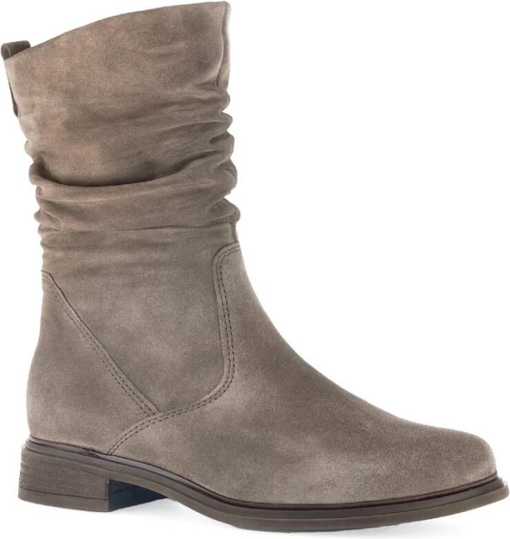 Gabor Taupe Suède Mid Boots Beige Dames