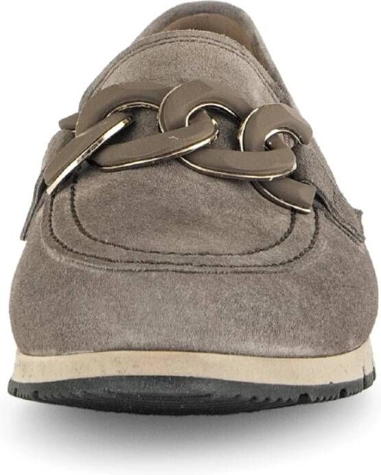 Gabor Taupe Velvet Ballet Flats Beige Dames