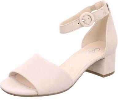 Gabor Velours Leren Enkellaarzen Beige Dames