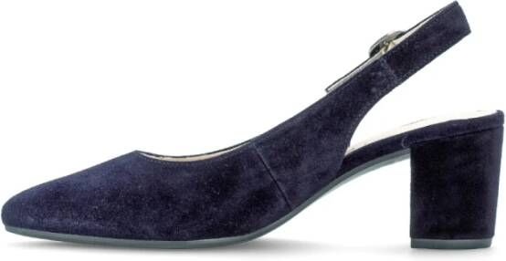 Gabor Velours Leren Marine Sling Schoenen Blue Dames