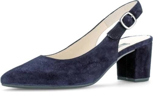 Gabor Velours Leren Marine Sling Schoenen Blue Dames