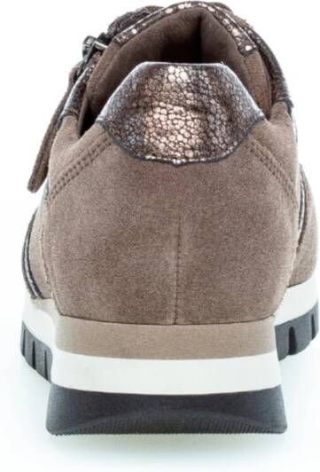 Gabor Velours Taupe Basket Schoenen Brown Dames