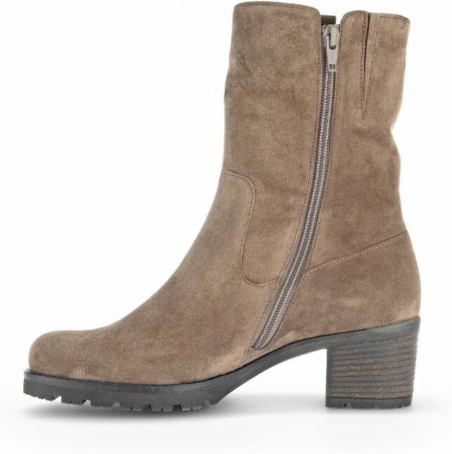 Gabor Velvet Mid Enkellaarzen in Taupe Brown Dames