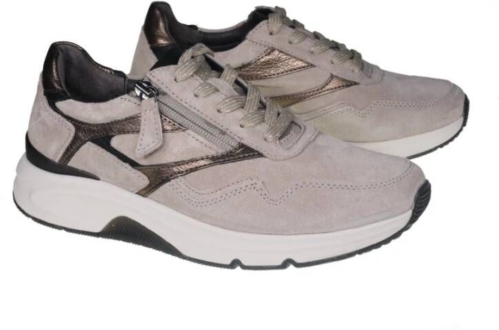 Gabor Walking Sneaker met Rollingsoft Technologie Beige Dames