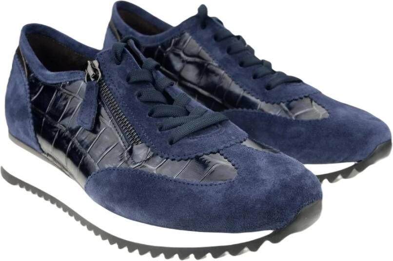 Gabor Wijde Sneaker Blauw Suède Blue Dames