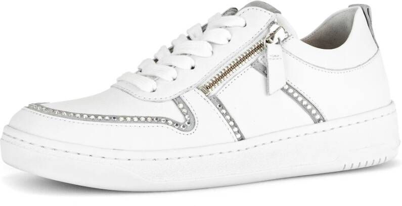 Gabor Wit Leren Lage Sneakers White Dames